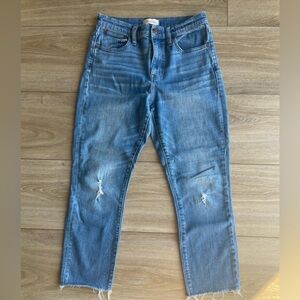 Madewell High rise crop boyfriend jean